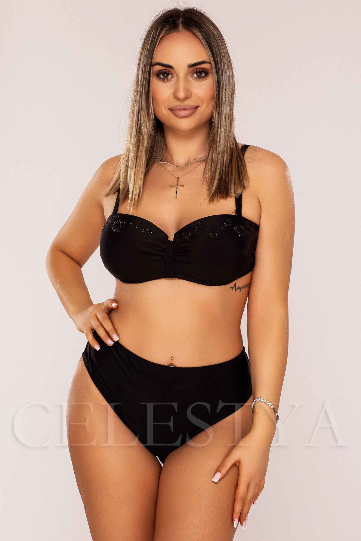 Costum de Baie din Doua Piese Negru Cod : F226 (08)