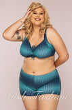 Costum de Baie din Doua Piese Turcoaz Cod : 2296-Z (060)