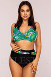 Costum de Baie din Doua Piese Verde Cod : H13 (Z34)