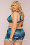 Costum de Baie din Doua Piese Turcoaz Cod : 2296-Z (060)