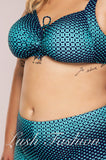 Costum de Baie din Doua Piese Turcoaz Cod : 2296-Z (060)