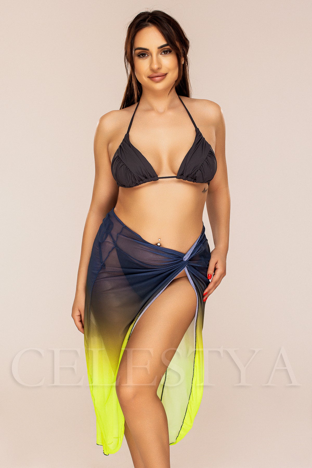 Costum de Baie din Trei Piese Gri Cod : LM058 (Z33)