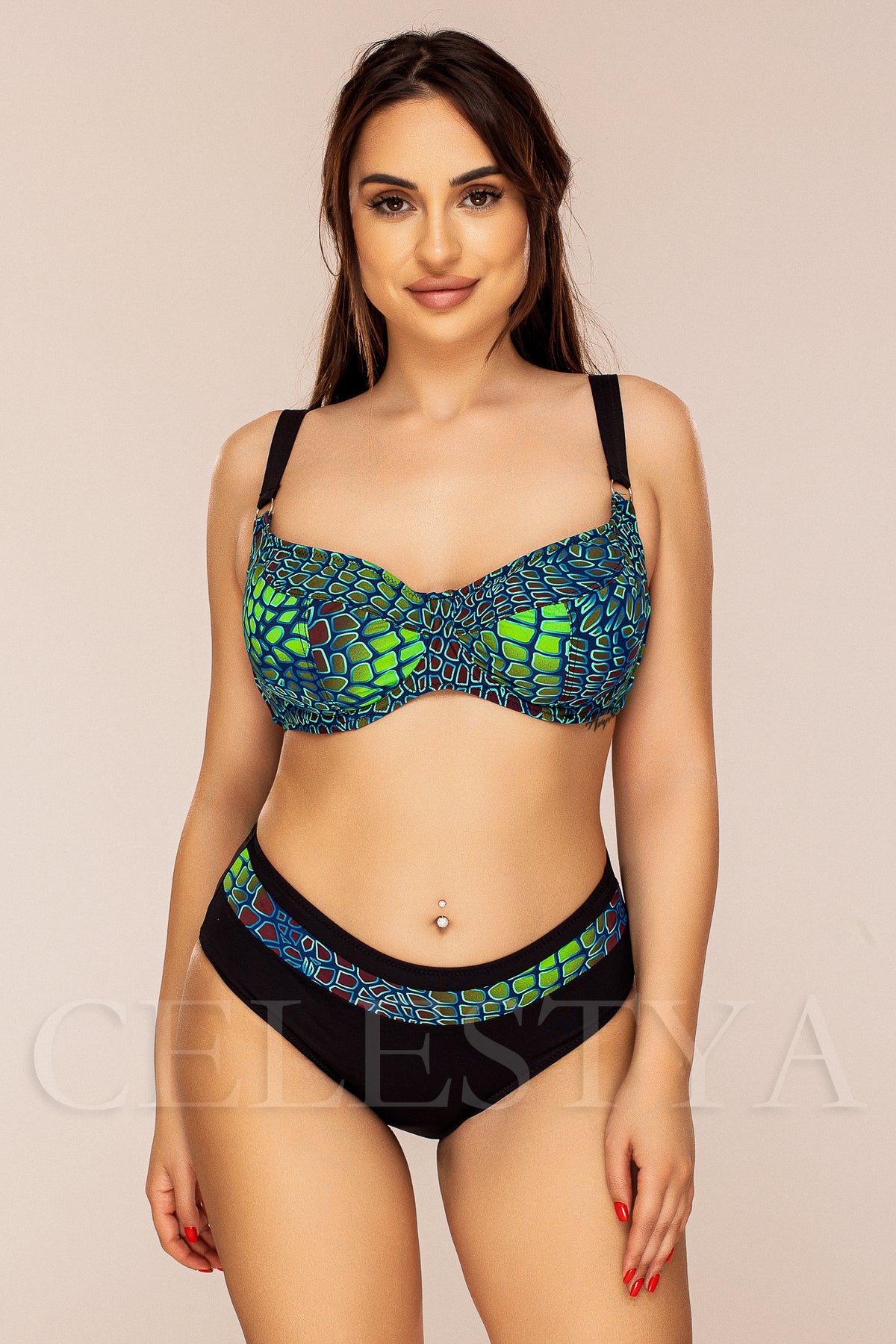 Costum de Baie din Doua Piese Negru Cod : Y9105 (05)