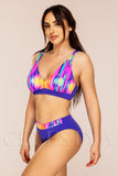 Costum de Baie din Doua Piese Mov Cod : Y9122 (032)