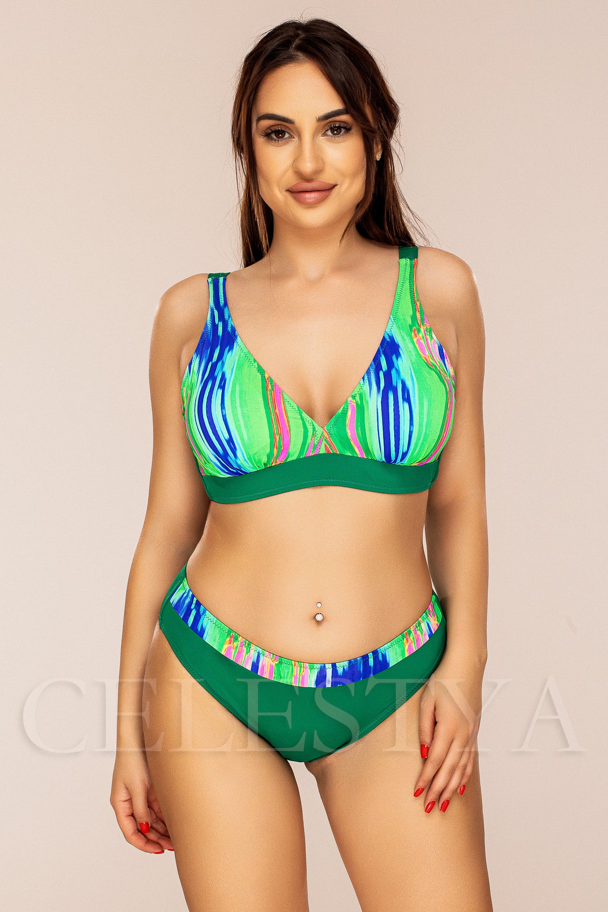 Costum de Baie din Doua Piese Verde Cod : Y9122 (032)