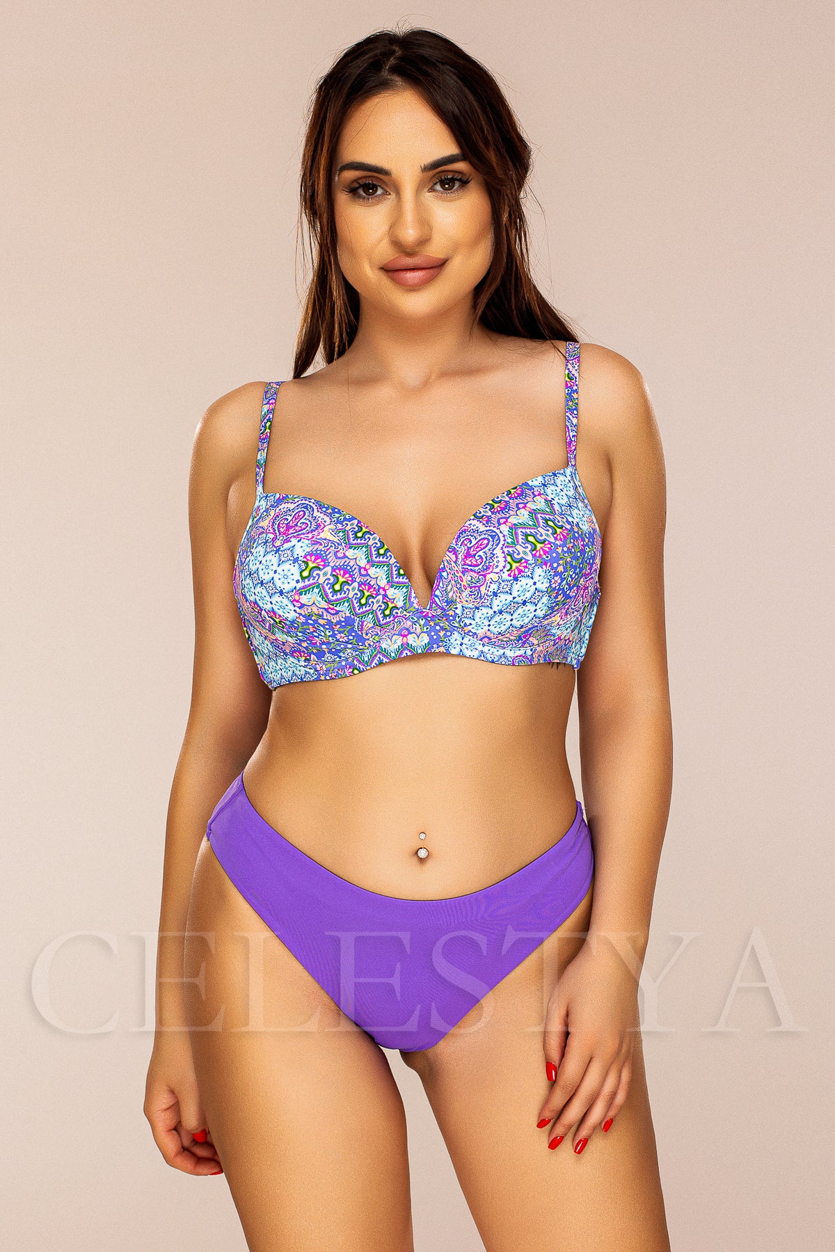 Costum de Baie din Doua Piese Mov Cod : LM047 (Z46)