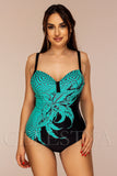 Costum de Baie Intreg Turcoaz Cod : W137 (Z2)