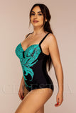 Costum de Baie Intreg Turcoaz Cod : W137 (Z2)