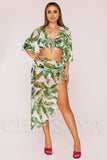 Compleu de Plaja Verde cu Print Cod : 2307 (040)