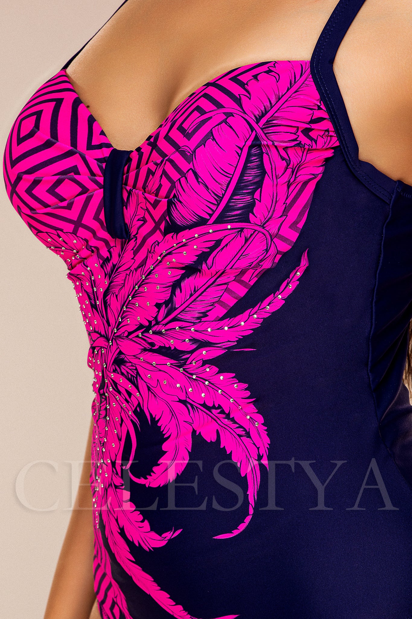 Costum de Baie Intreg Fuchsia Cod : W137 (Z2)
