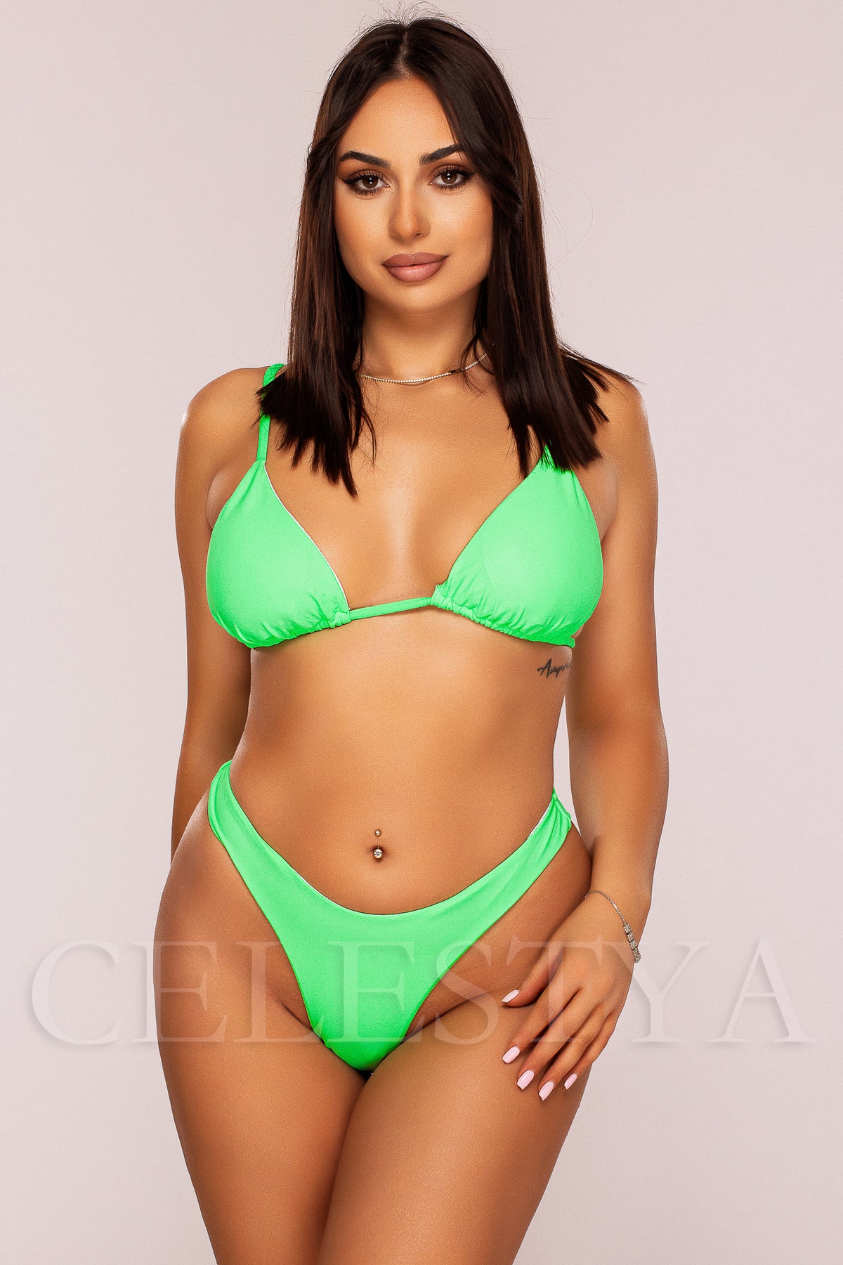 Costum de Baie din Doua Piese Verde Cod : 2109-1 (K) (Z13)