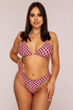 Costum de Baie din Doua Piese Roz Cod : 2109-1 (K) (Z15)