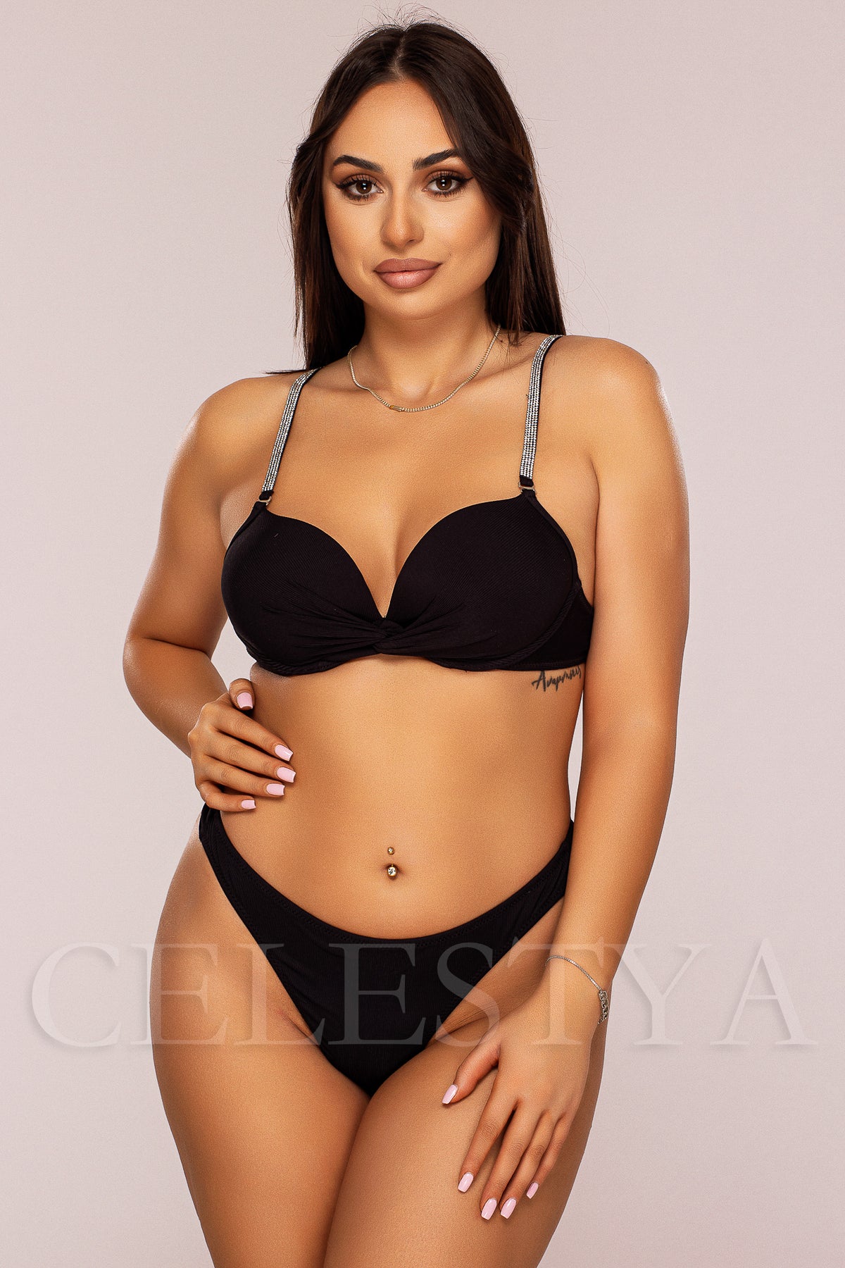 Costum de Baie din Doua Piese Negru Cod : 8841 (Z30)