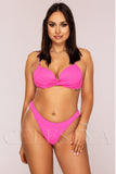 Costum de Baie din Doua Piese Roz Cod : 8841 (Z7)