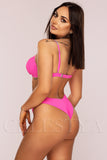 Costum de Baie din Doua Piese Roz Cod : 8841 (Z7)