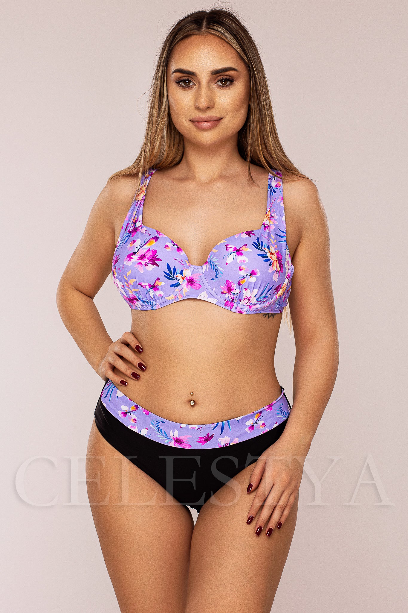 Costum de Baie din Doua Piese Mov Cod : LM037 (Z24)