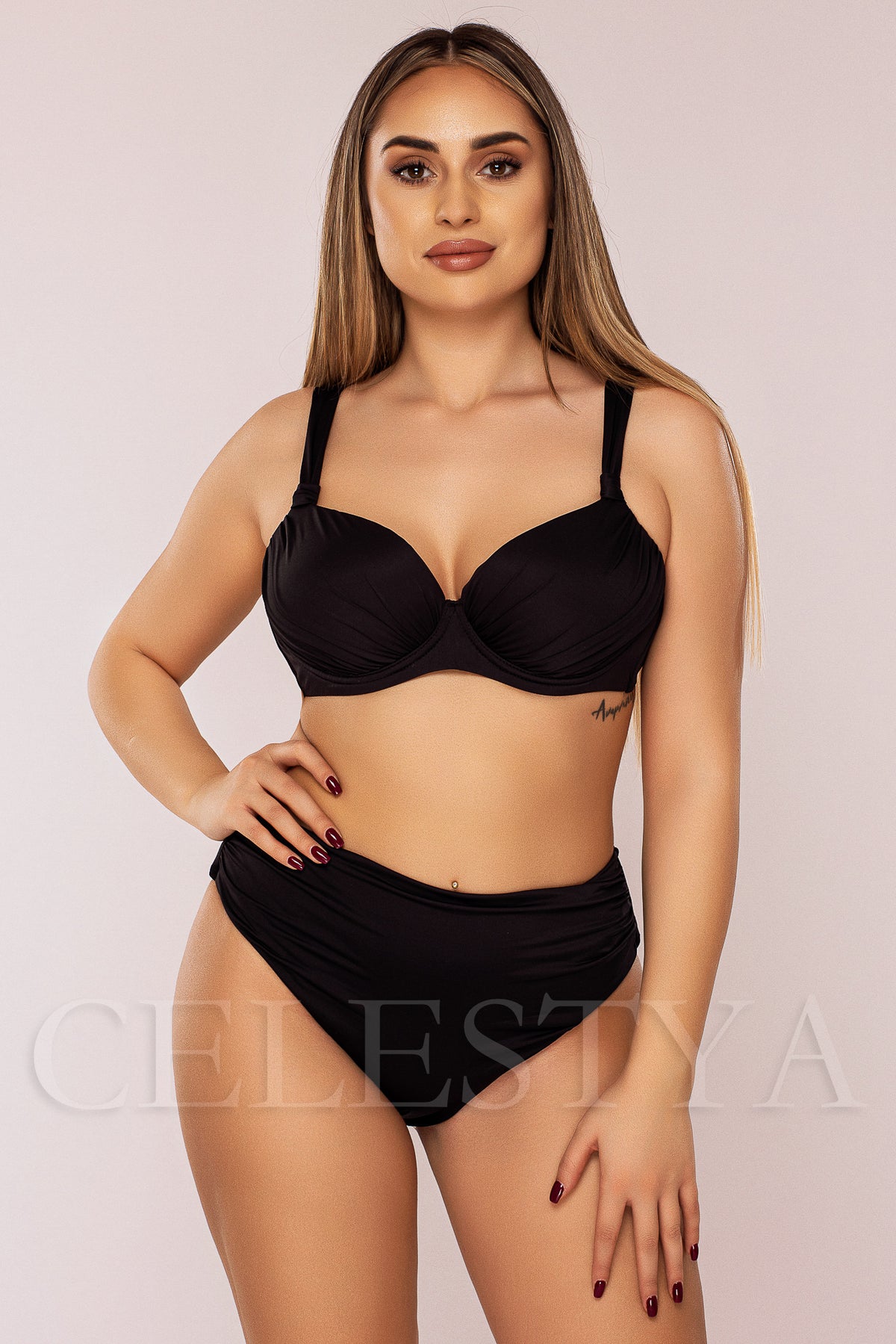 Costum de Baie din Doua Piese Negru Cod : 88230 (025)