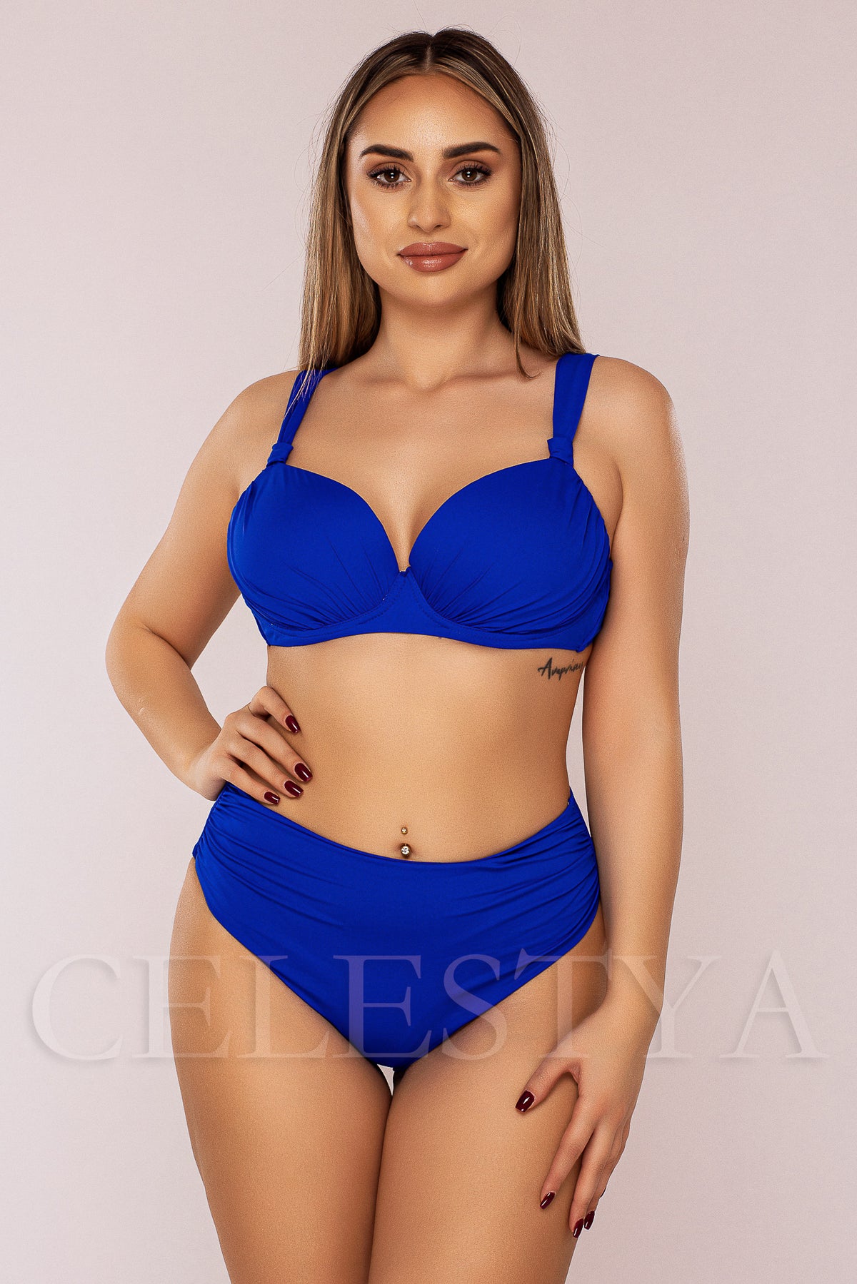 Costum de Baie din Doua Piese Albastru Cod : 88230 (040)