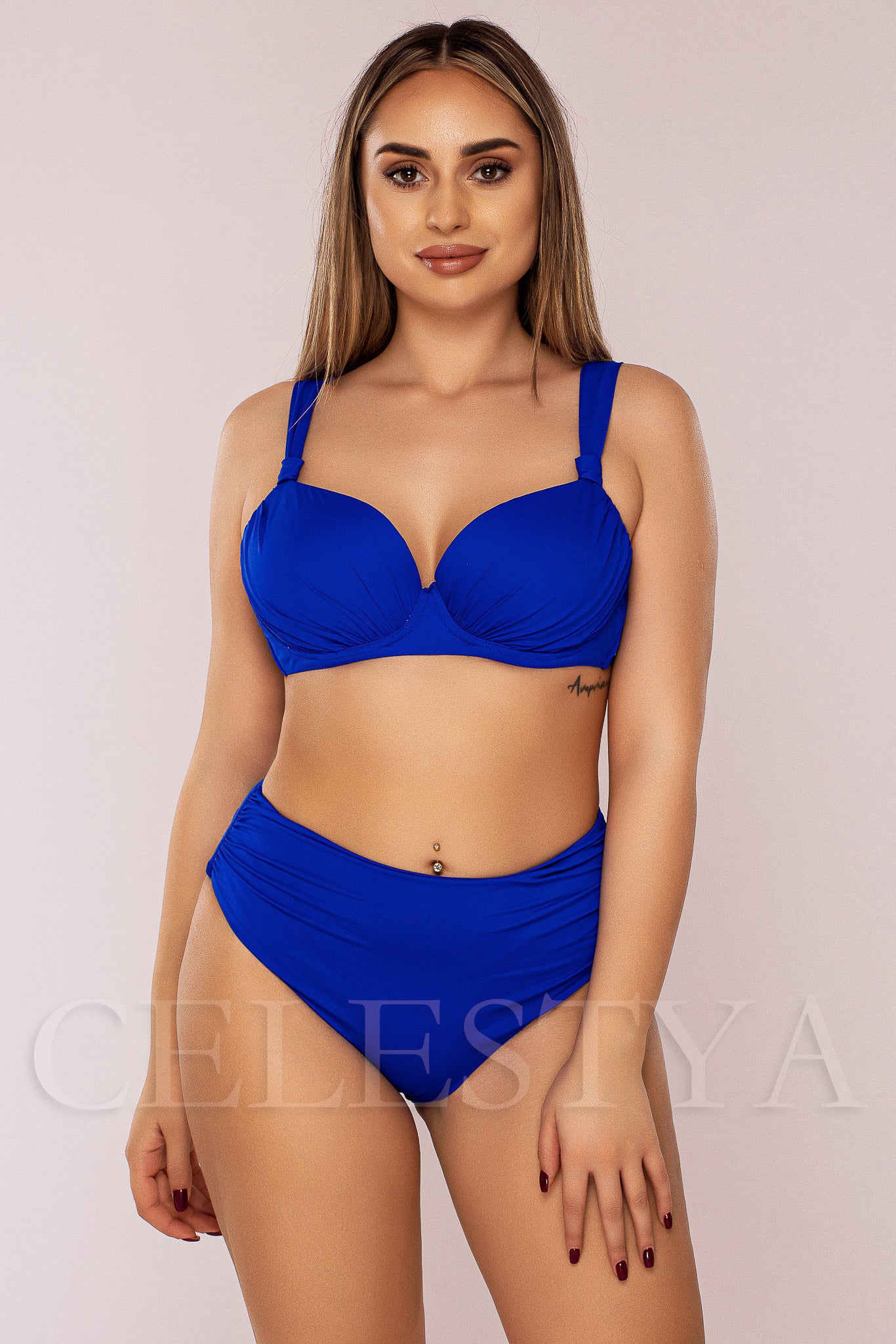 Costum de Baie din Doua Piese Albastru Cod : 88230 (040)