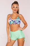 Costum de Baie din Doua Piese Turcoaz Cod : 00118 (Z34)