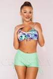 Costum de Baie din Doua Piese Turcoaz Cod : 00118 (Z34)