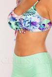 Costum de Baie din Doua Piese Turcoaz Cod : 00118 (Z34)