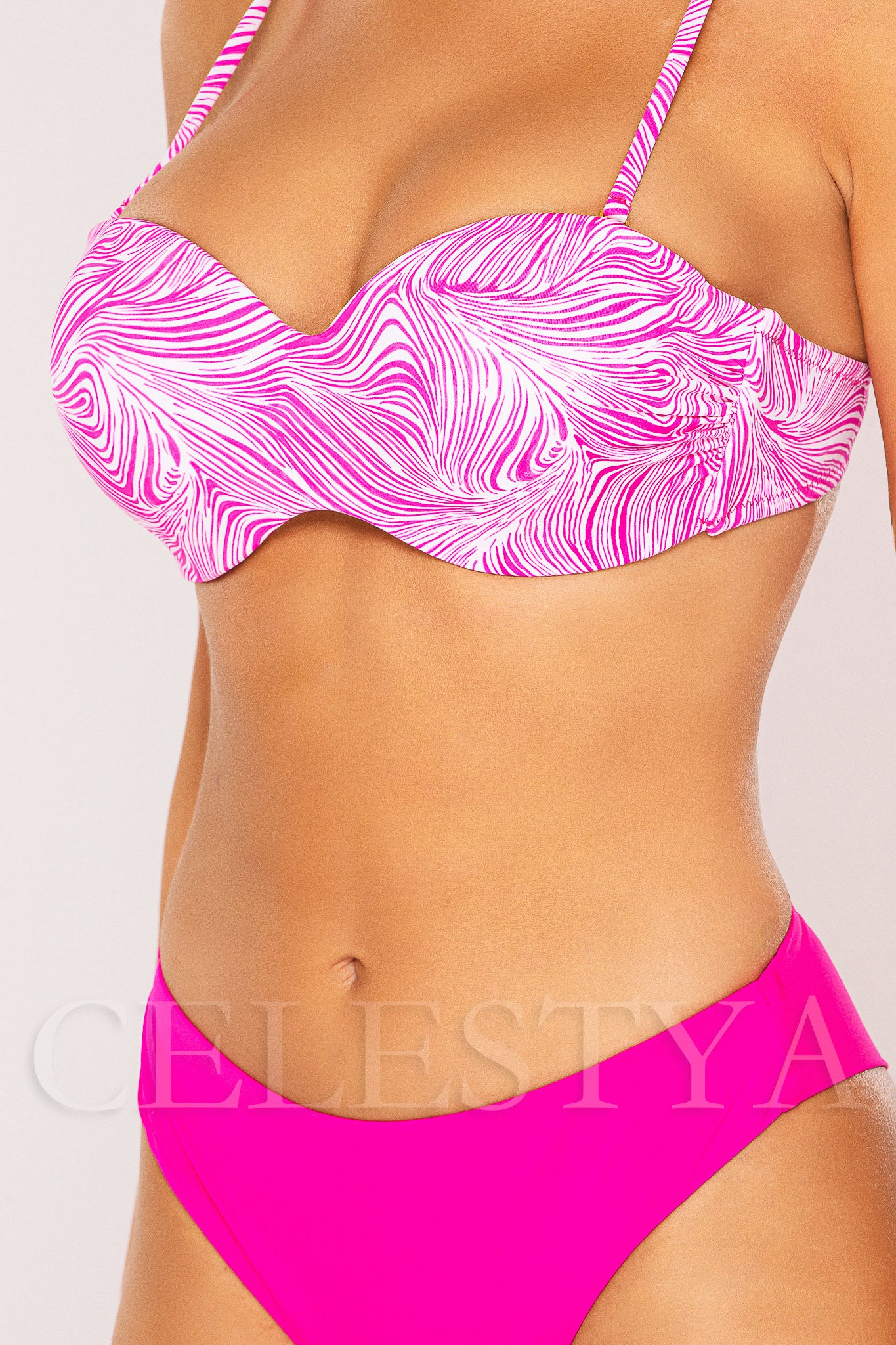 Costum de Baie din Doua Piese Roz Cod : LM024 (Z47)